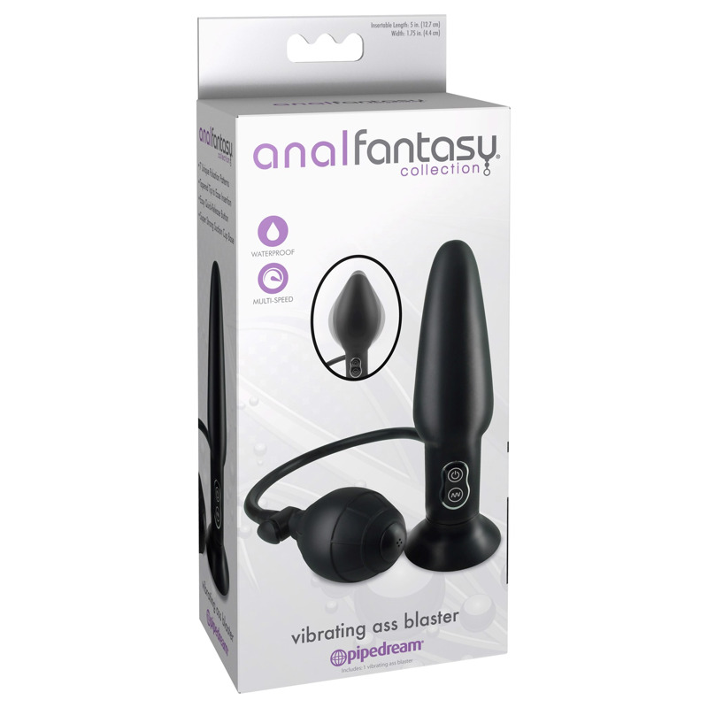 Анальная пробка Pipedream Anal Fantasy с вибрацией и функцией накачки, черный