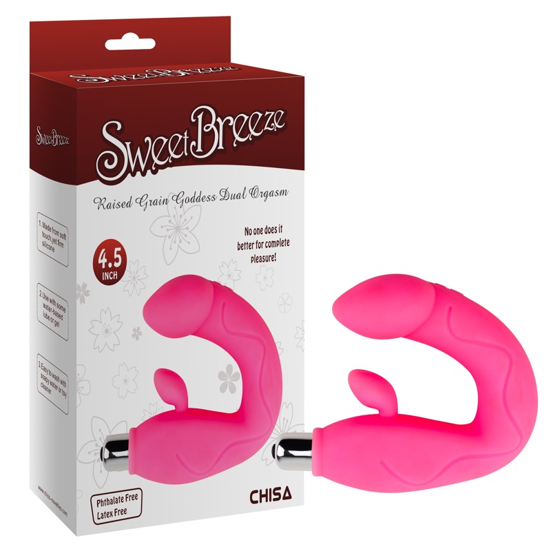 Вібратор подвійної стимуляції Chisa Sweet Breeze для точки G та клітора, рожевий Вібратор подвійної стимуляції Chisa Sweet Breeze для точки G та клітора, рожевий