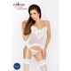 Корсет с пажами Passion JANET CORSET L/XL, white, трусики, полупрозрачный
