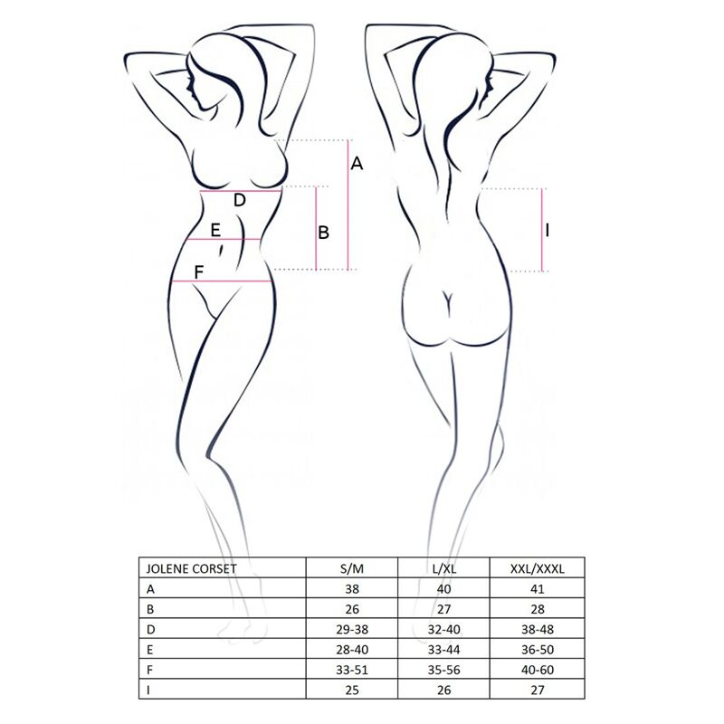 Корсет с пажами Passion JOLENE CORSET XXL/XXXL, black, трусики, полуоткрытая грудь, полупрозрачный