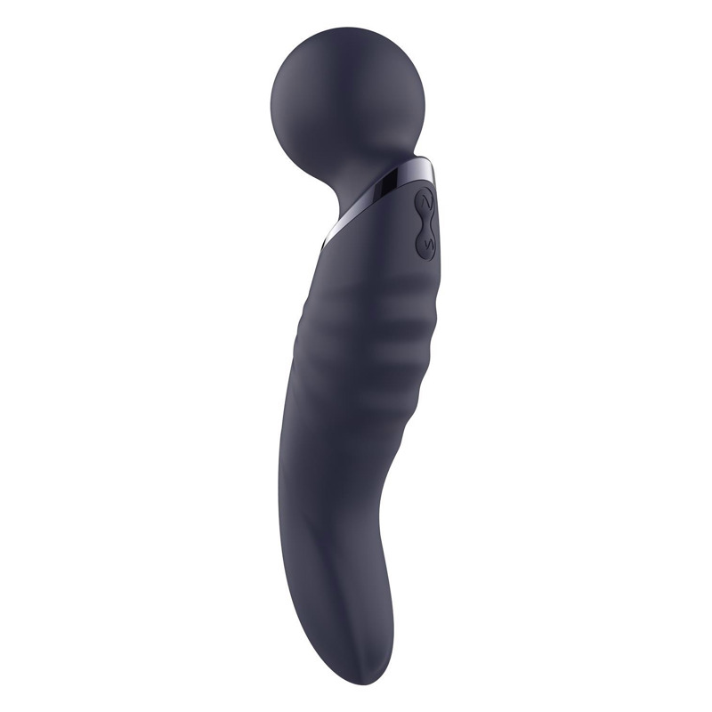 Вибратор микрофон изогнутый двойной стимуляции Dream Toys Glam Dual Wand Vibe, фиолетовый