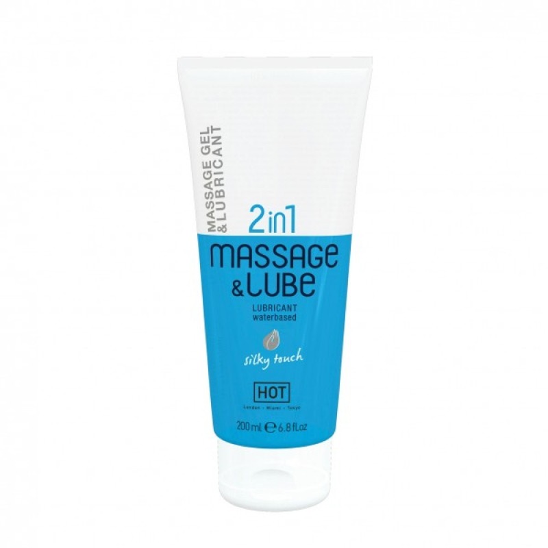 Массажный гель и лубрикант HOT Massage & Glide Gel 2in1 шелковое прикосновение, 200 мл