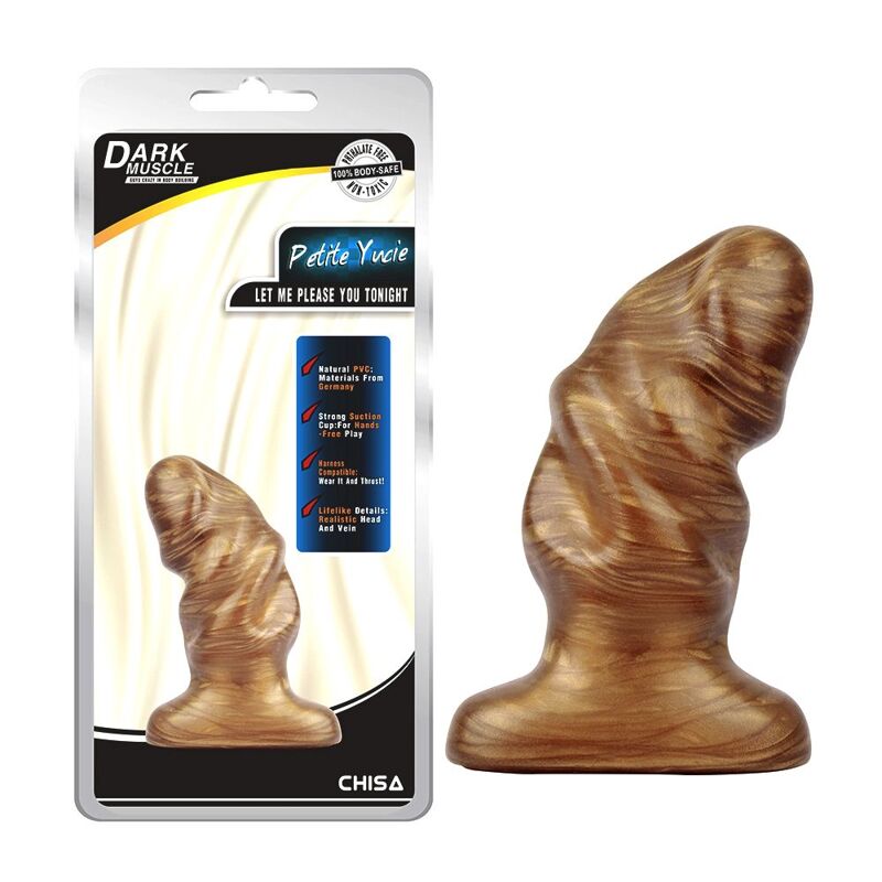 Анальна пробка ребриста Chisа Dark Muscle, колір золотий