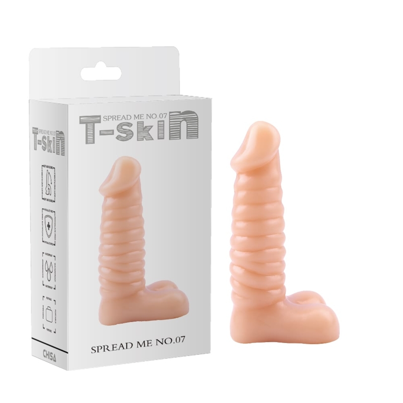 Фалоімітатор реалістичний рельєфний Chisa T-Skin з мошонкою, тілесний