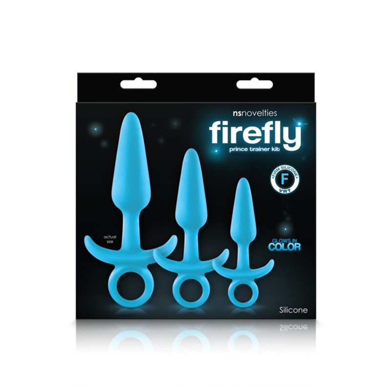 Набор светящихся анальных пробок NS Novelties FIREFLY PRINCE KIT BLUE