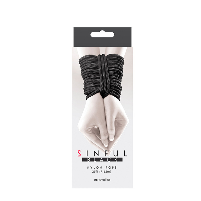 Бондажная веревка NS Novelties Sinful Nylon Rope 7.6 м, черная