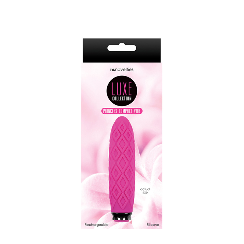 Вибропуля с ромбовидным рельефом NS Novelties Luxe Compact Vibe Princess Pink, розовый