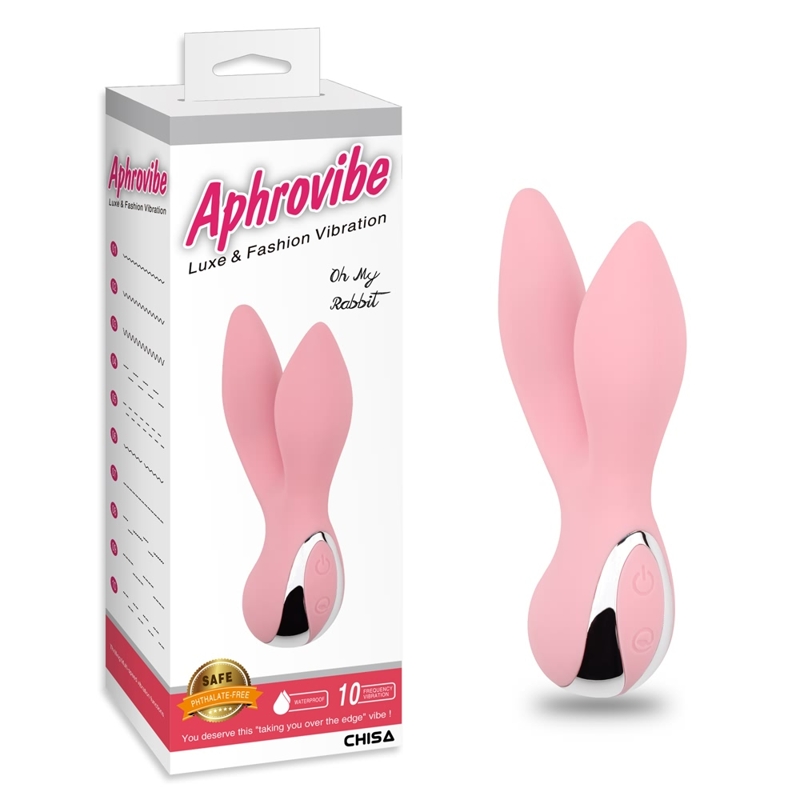 Вібратор з 2 відростками Chisa Aphrovibe Oh My Rabbit, ніжно-рожевий Вібратор з 2 відростками Chisa Aphrovibe Oh My Rabbit, ніжно-рожевий