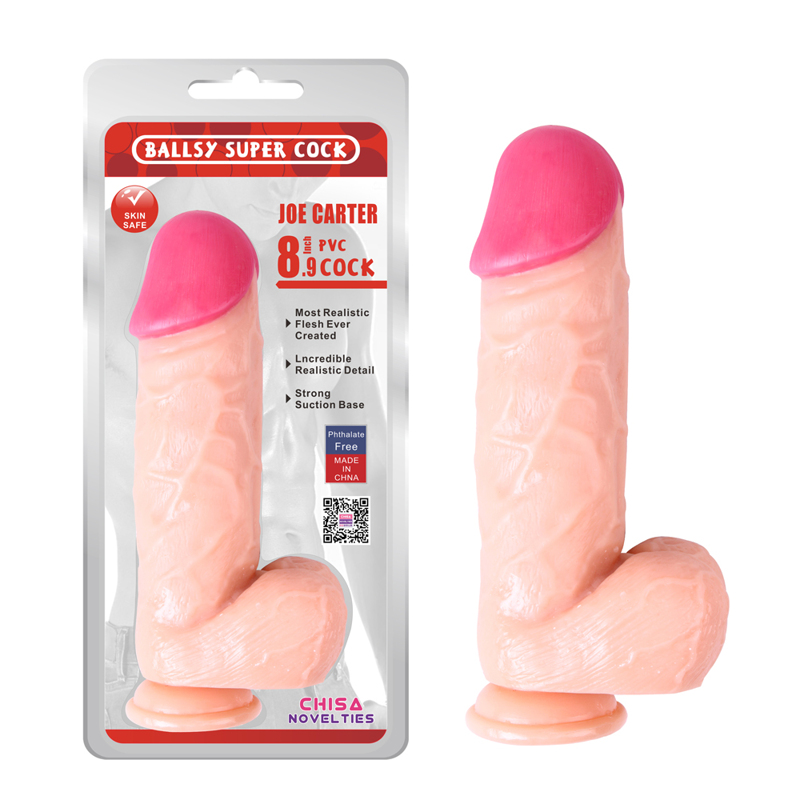 Фалоімітатор реалістичний з яєчками на присосці Chisa Ballsy Super Cock, бежевий