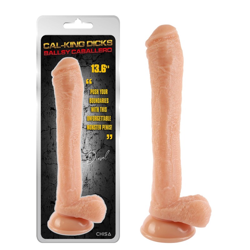 Фалоімітатор з мошонкою на присосці Chisa Cal-king Dicks Ballsy Caballero, бежевий