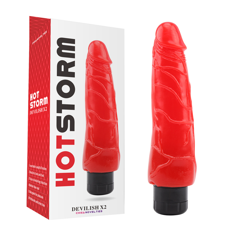 Вібратор реалістичний на батарейках Chisa Hotstorm Devilish X2, червоний Вібратор реалістичний на батарейках Chisa Hotstorm Devilish X2, червоний