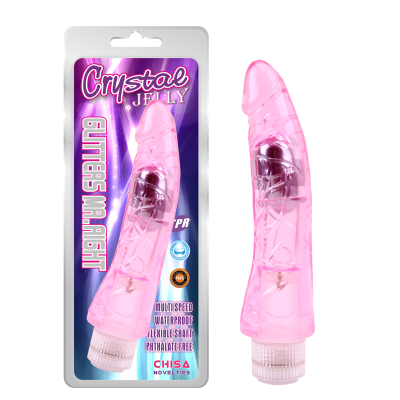 Вібратор прозорий Chisa Crystal Jellie на батарейках, рожевий Вібратор прозорий Chisa Crystal Jellie на батарейках, рожевий