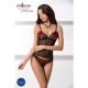 Комплект белья Passion MELISSA SET L/XL, black, лиф-сорочка со шнуровкой и трусики