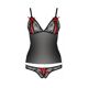 Комплект белья Passion MELISSA SET L/XL, black, лиф-сорочка со шнуровкой и трусики