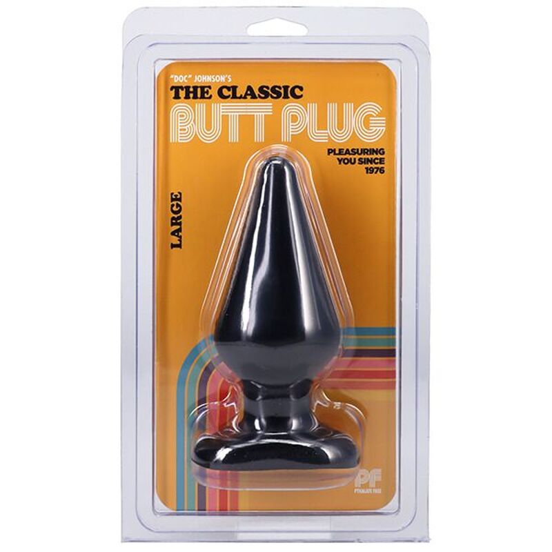 Анальная пробка Doc Johnson Smooth Classic Large - Black, макс. диаметр 5,7см