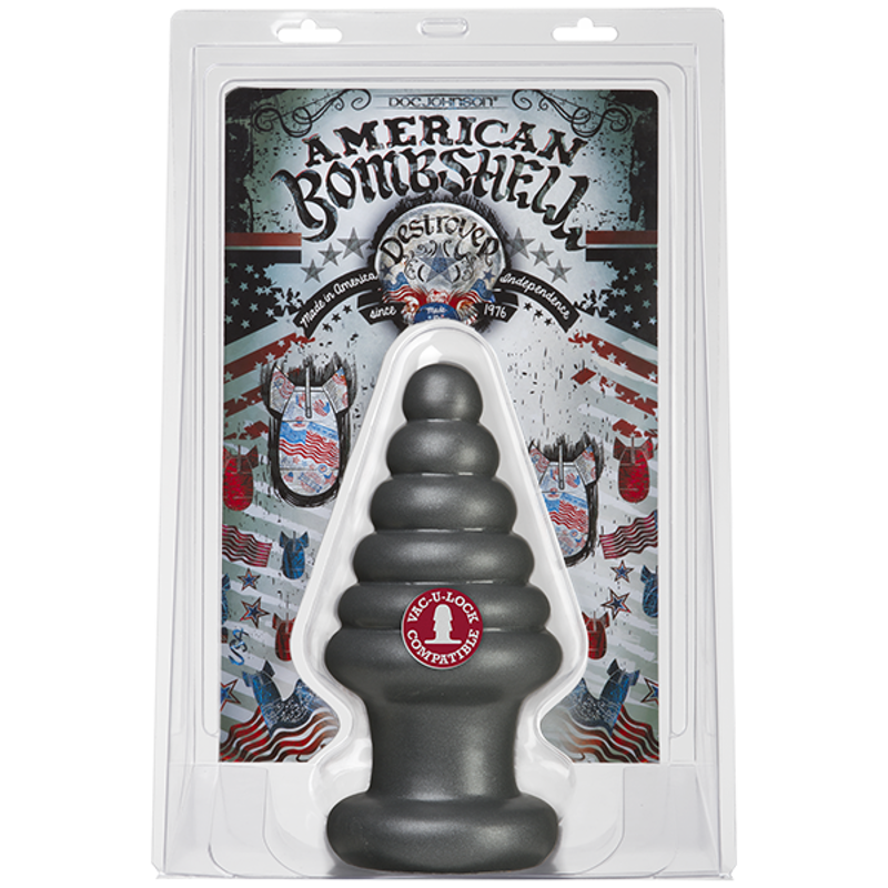 Анальная пробка для фистинга Doc Johnson American Bombshell Destroyer Gun Metal, диаметр 10,7см