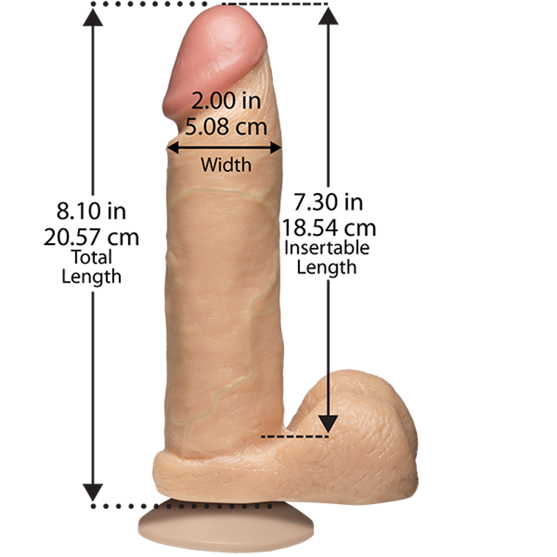 Фаллоимитатор Doc Johnson The Realistic Cock 8 inch White - PVC, Vack-U-Lock, диаметр 5,1см