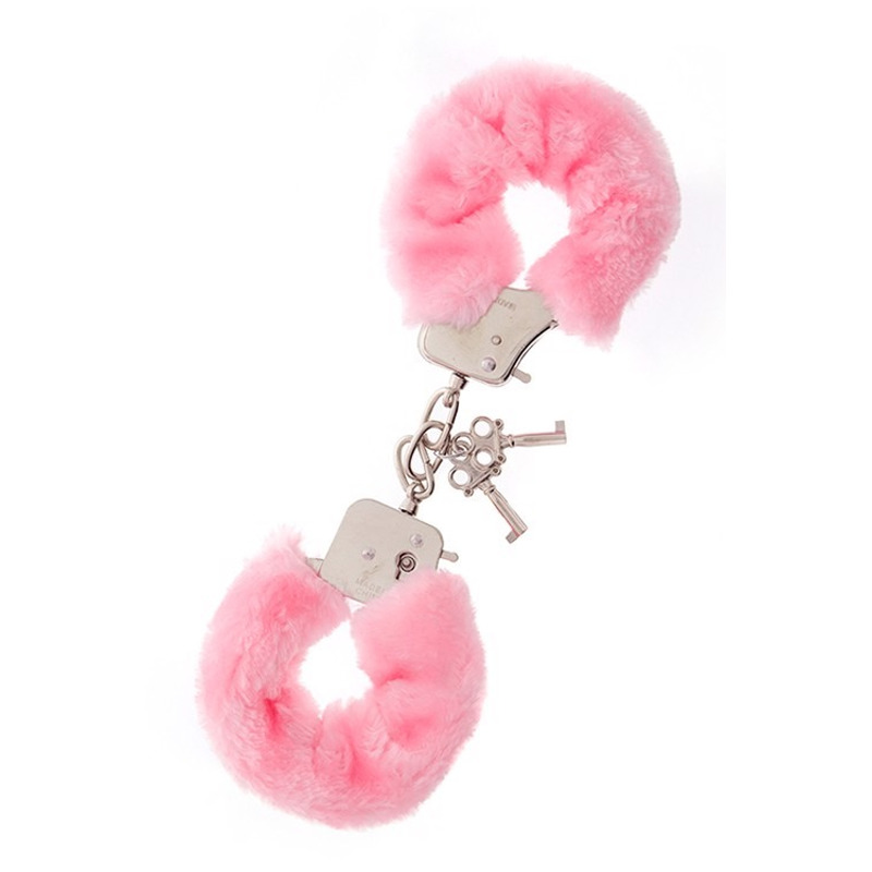 Наручники с мехом Dream toys Metal Handcuff, розовый