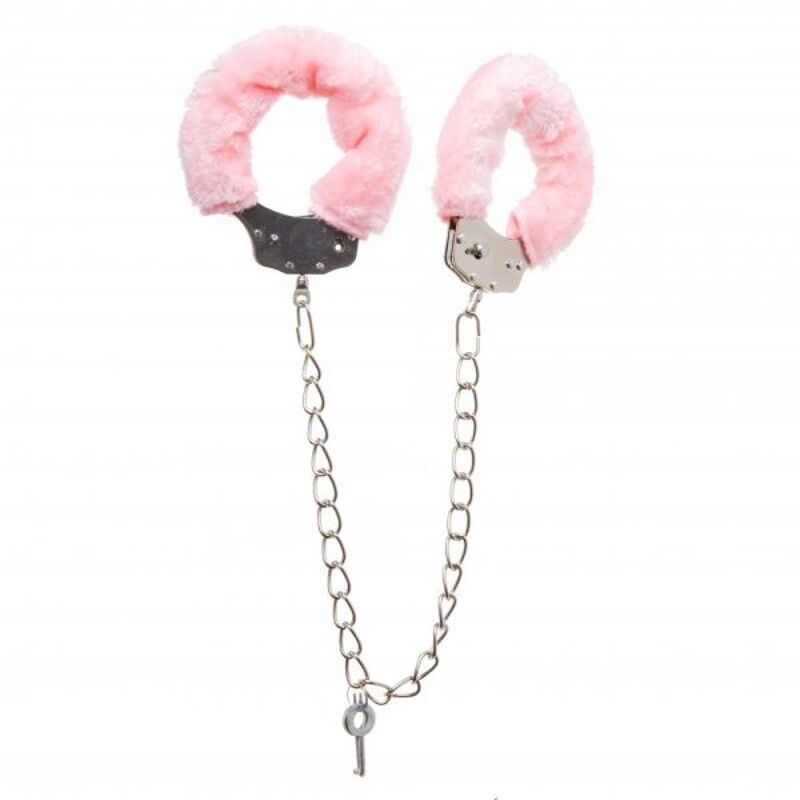 Поножи металлические с мехом DS Fetish Metal, Pink