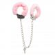 Поножи металлические с мехом DS Fetish Metal, Pink