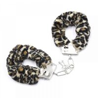 Наручники с мехом DS Fetish Metal, Leopard
