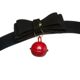Ошейник с бантиком и колокольчиком замшевый DS Fetish Bow and Bell, черный