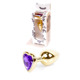Анальная пробка с фиолетовым камнем, сердце Jewellery