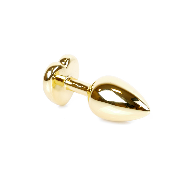 Анальная пробка с фиолетовым камнем, сердце Jewellery