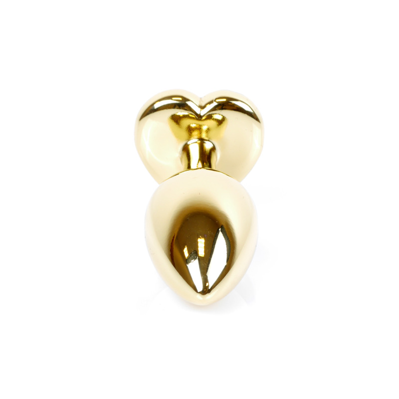 Анальная пробка с фиолетовым камнем, сердце Jewellery