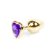 Анальная пробка с фиолетовым камнем, сердце Jewellery