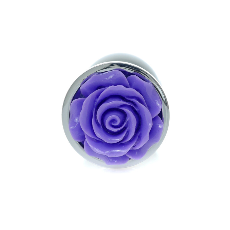 Анальная пробка с камнем в виде розы, фиолетовый Jewellery