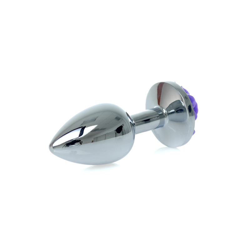Анальная пробка с камнем в виде розы, фиолетовый Jewellery