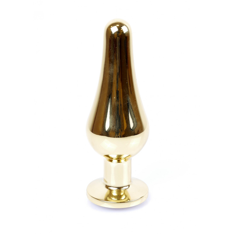 Анальная пробка с камнем Plug-Jewellery Gold BUTT PLUG- Clear
