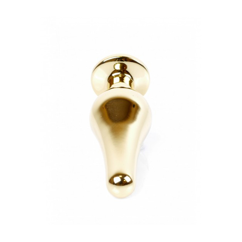 Анальная пробка из нержавеющей стали с камнем Plug-Jewellery Gold BUTT PLUG- Dark Blue