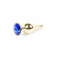 Анальная пробка из нержавеющей стали с камнем Plug-Jewellery Gold BUTT PLUG- Dark Blue