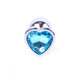 Анальная пробка Plug-Jewellery Silver Heart PLUG- Light Blue