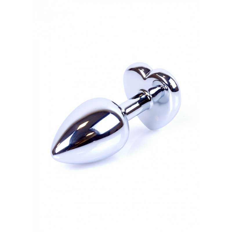 Анальная пробка Plug-Jewellery Silver Heart PLUG- Light Blue