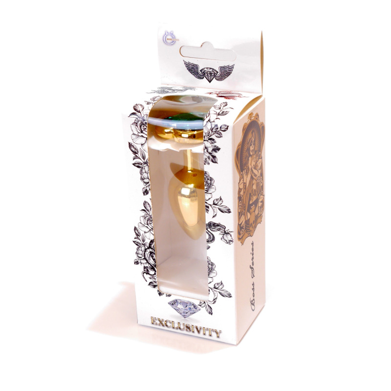 Анальная пробка S с зеленым камнем Boss of toys Jewellery