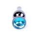 Анальная пробка из нержавеющей стали с камнем Plug-Jewellery Dark Silver BUTT PLUG- Light Blue