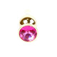 Анальная пробка с розовым камнем Plug-Jewellery Gold BUTT PLUG- Pink