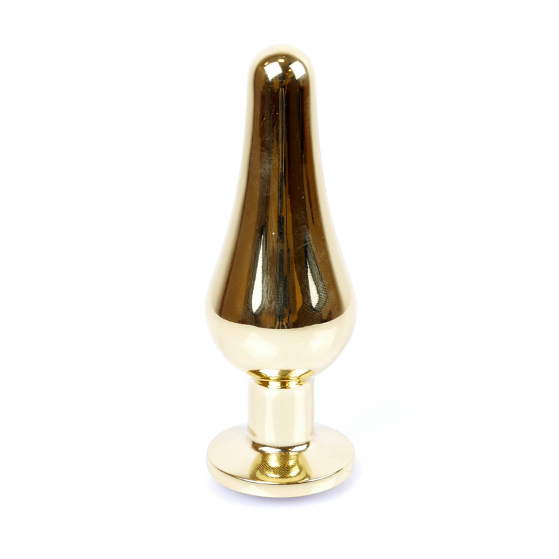 Анальная пробка с розовым камнем Plug-Jewellery Gold BUTT PLUG- Pink