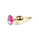 Анальная пробка с розовым камнем Plug-Jewellery Gold BUTT PLUG- Pink