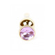 Анальная пробка с розовым камнем Plug-Jewellery Gold BUTT PLUG- Rose