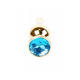 Анальная пробка из нержавеющей стали с голубым камнем Plug-Jewellery Gold BUTT PLUG- Light Blue