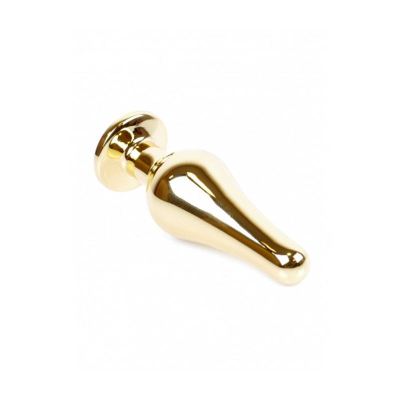 Анальная пробка из нержавеющей стали с голубым камнем Plug-Jewellery Gold BUTT PLUG- Light Blue
