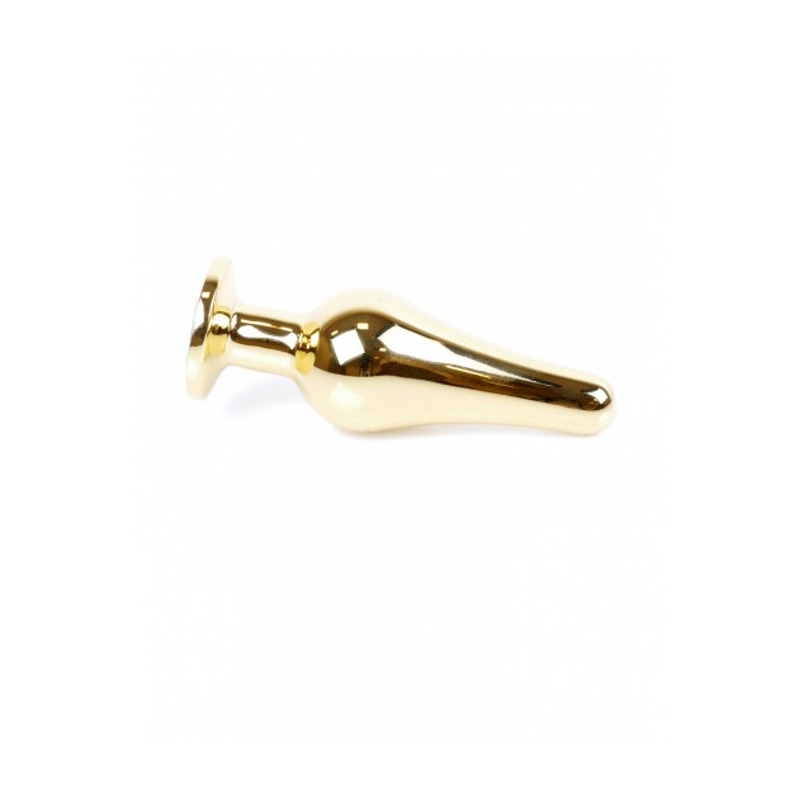 Анальная пробка из нержавеющей стали с голубым камнем Plug-Jewellery Gold BUTT PLUG- Light Blue