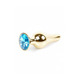 Анальная пробка из нержавеющей стали с голубым камнем Plug-Jewellery Gold BUTT PLUG- Light Blue