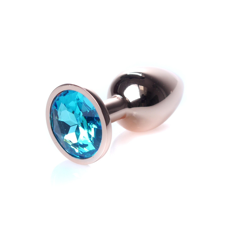 Анальная пробка S с голубым камнем Boss of toys Jewellery