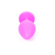 Анальная пробка с голубым кристаллом Plug-Jewellery Pink Silicon PLUG Medium- Light Blue Diamond