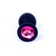 Анальная пробка черная с камнем Plug-Jewellery Black Silicon PLUG Medium- Pink Diamond